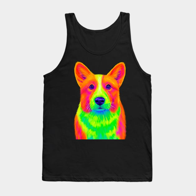 Colorful Corgi Tank Top by NeonFuzz